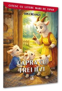 Copertă produs Capra cu trei iezi. Citesc cu litere mari de tipar