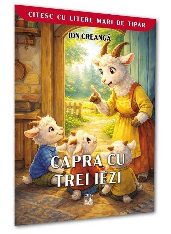 Copertă produs Capra cu trei iezi. Citesc cu litere mari de tipar - gallery big 1