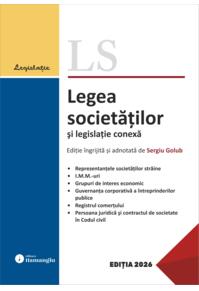 Copertă produs Legea societăților și legislație conexă. Actualizată 23 februarie 2026