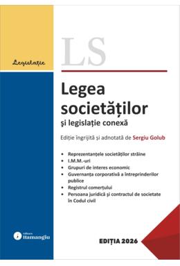 Copertă produs Legea societăților și legislație conexă. Actualizată 23 februarie 2026