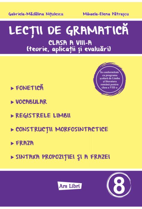 Copertă produs Lecții de gramatică - clasa a VIII-a