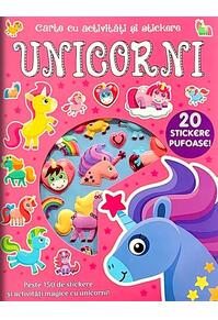 Copertă produs Unicorni: 20 stickere pufoase! Carte cu activități și stickere