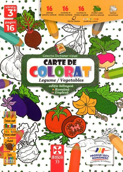 Carte de colorat: Legume / Vegetables - Paperback - *** - Athos 33