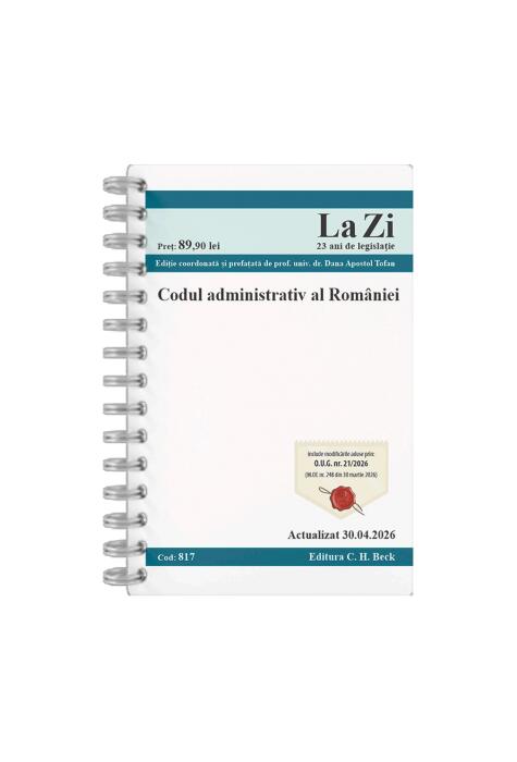 Copertă produs Codul administrativ al Rom&acirc;niei. Cod 817. Actualizat la 30.04.2026