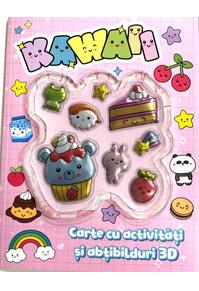 Copertă produs Kawaii. Carte cu activități și abțibilduri 3D