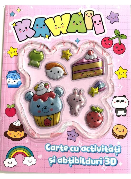 Copertă produs Kawaii. Carte cu activități și abțibilduri 3D - gallery big 1