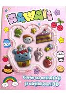 Imagine produs Kawaii. Carte cu activități și abțibilduri 3D