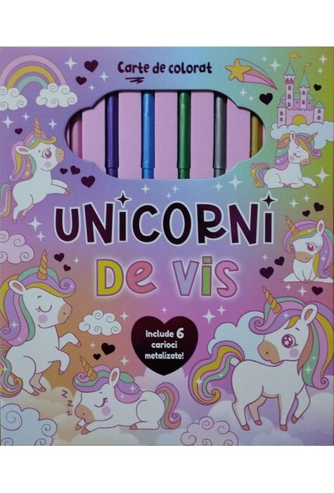 Copertă produs Unicorni de vis. Carte de colorat