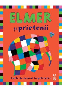 Copertă produs Elmer și prietenii - carte de colorat la petrecere