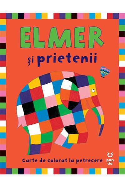 Elmer și prietenii - carte de colorat la petrecere