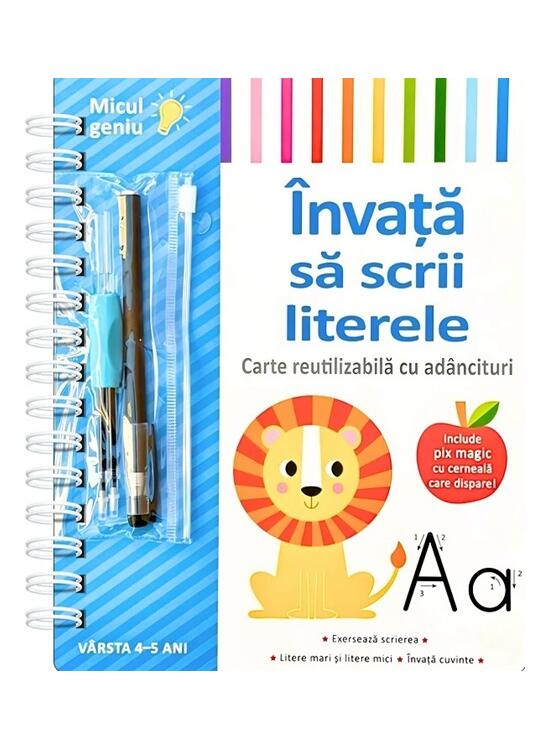 Copertă produs &Icirc;nvață să scrii literele. Carte reutilizabilă cu ad&acirc;ncituri - gallery big 1