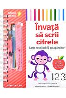 Imagine produs &Icirc;nvață să scrii cifrele. Carte reutilizabilă cu ad&acirc;ncituri