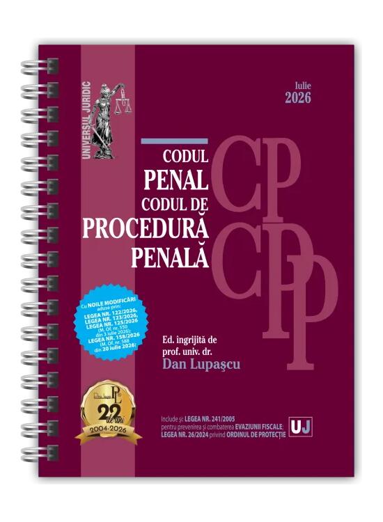 Copertă produs Codul penal și Codul de procedură penală. Iulie 2026 - Ediție spiralată - gallery big 1