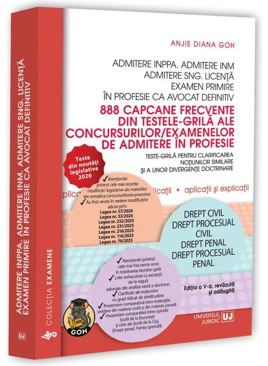 Copertă produs 888 capcane frecvente din testele-grilă ale concursurilor/examenelor de admitere &icirc;n profesie. Teste-grilă pentru clarificarea noțiunilor similare și a unor divergențe doctrinare - gallery big 1