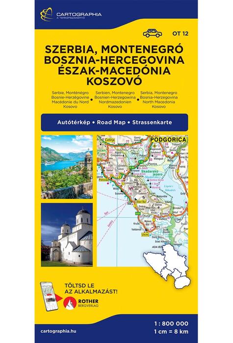 Copertă produs Hartă a Serbiei, Muntenegrului și Bosniei și Herțegovinei