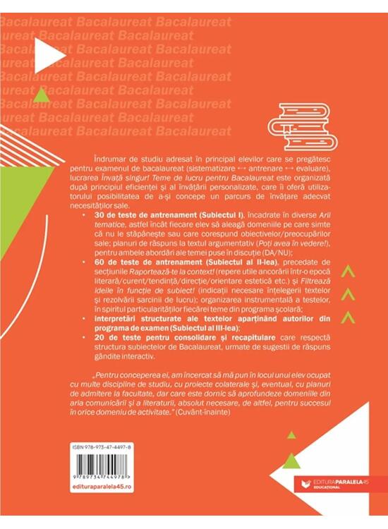 Copertă produs Bacalaureat 2027. Limba și literatura rom&acirc;nă. &Icirc;nvață singur! Teme de lucru pentru bacalaureat. Toate profilurile - toate filierele - gallery big 2