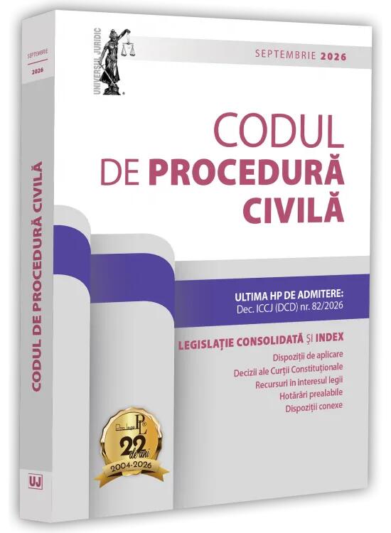 Copertă produs Codul de procedură civilă: septembrie 2026. Ediție tipărită pe h&acirc;rtie albă - gallery big 1