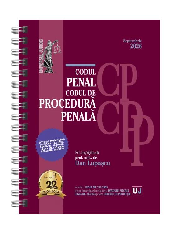 Copertă produs Codul penal și Codul de procedură penală. Septembrie 2026 - Ediție spiralată - gallery big 1