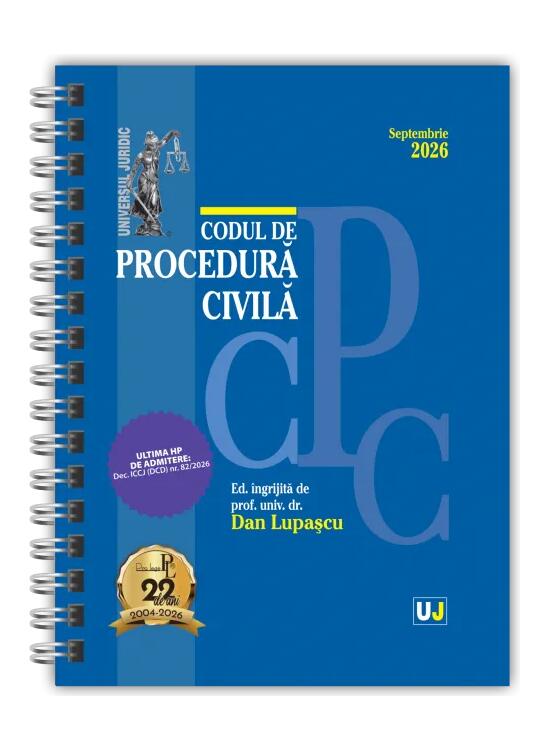 Copertă produs Codul de procedură civilă Septembrie 2026. Ediție spiralată, tipărită pe h&acirc;rtie albă - gallery big 1