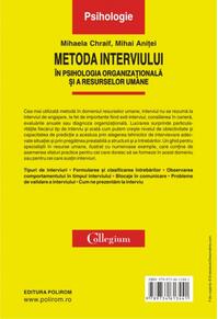 Copertă produs Metoda interviului în psihologia organizaţională şi a resurselor umane