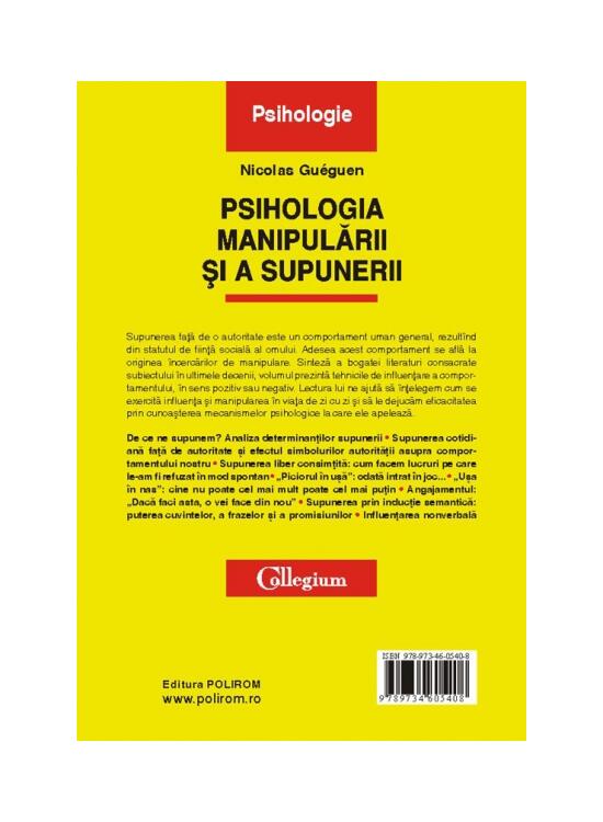 Copertă produs Psihologia manipulării şi a supunerii - gallery big 2