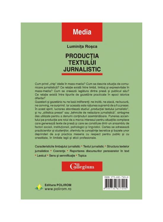 Copertă produs Producţia textului jurnalistic - gallery big 2