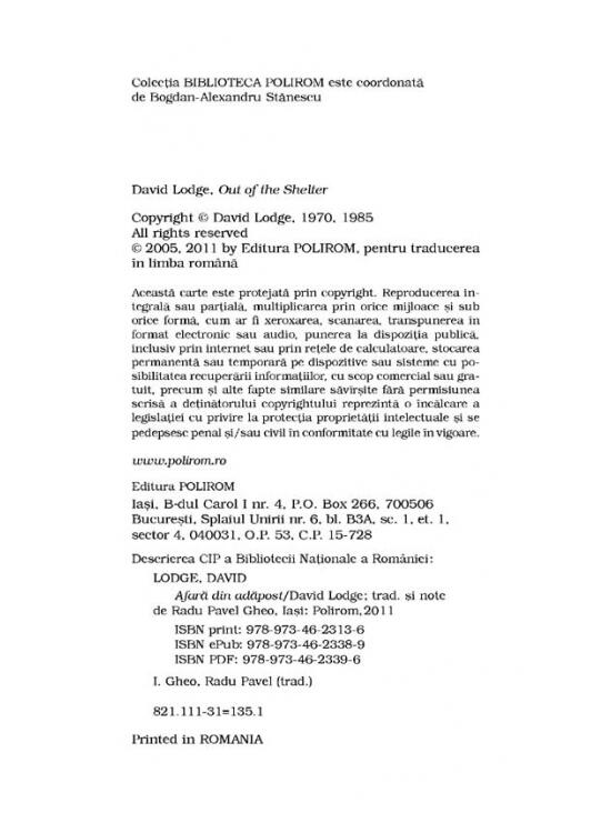 Copertă produs Afară din adăpost (Ediţia 2011) - gallery big 3