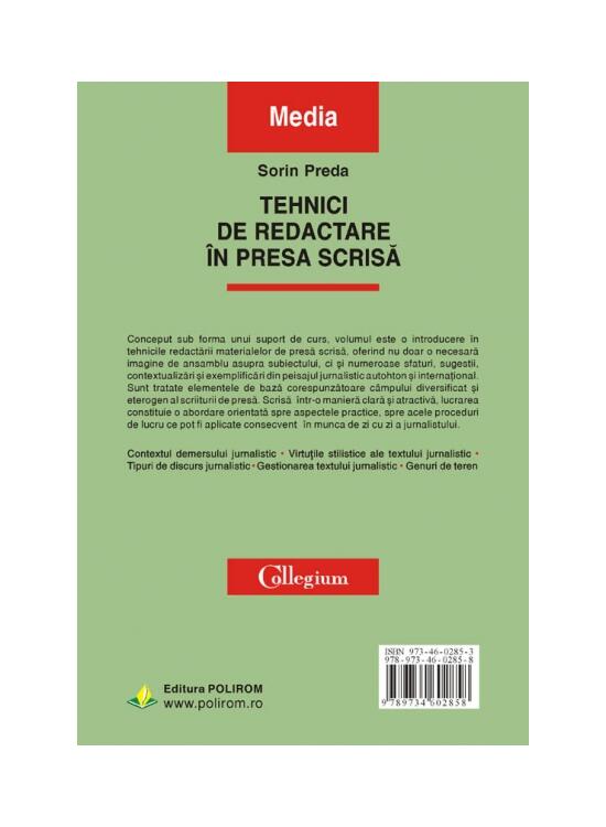 Copertă produs Tehnici de redactare &icirc;n presa scrisă - gallery big 2