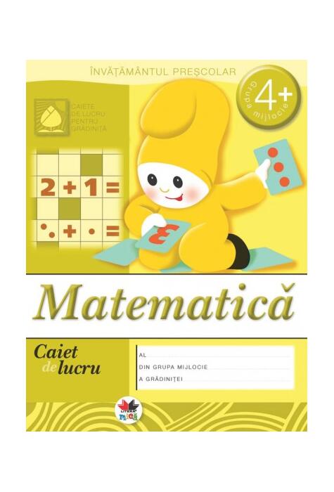 Copertă produs Matematică, grupa mijlocie 4+. Caiet de lucru
