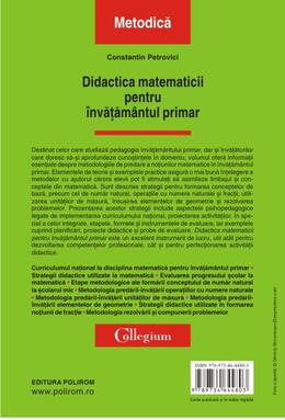 Copertă produs Didactica matematicii pentru &icirc;nvăţăm&acirc;ntul primar